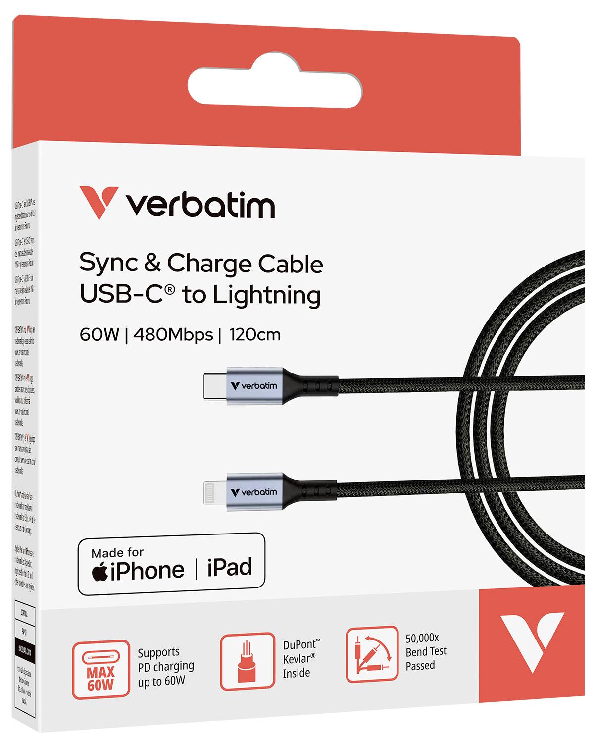 Verbatim Handy Kabel [1x USB-C® - 1x Lightning] 1.2 m USB-C®, Lightning
