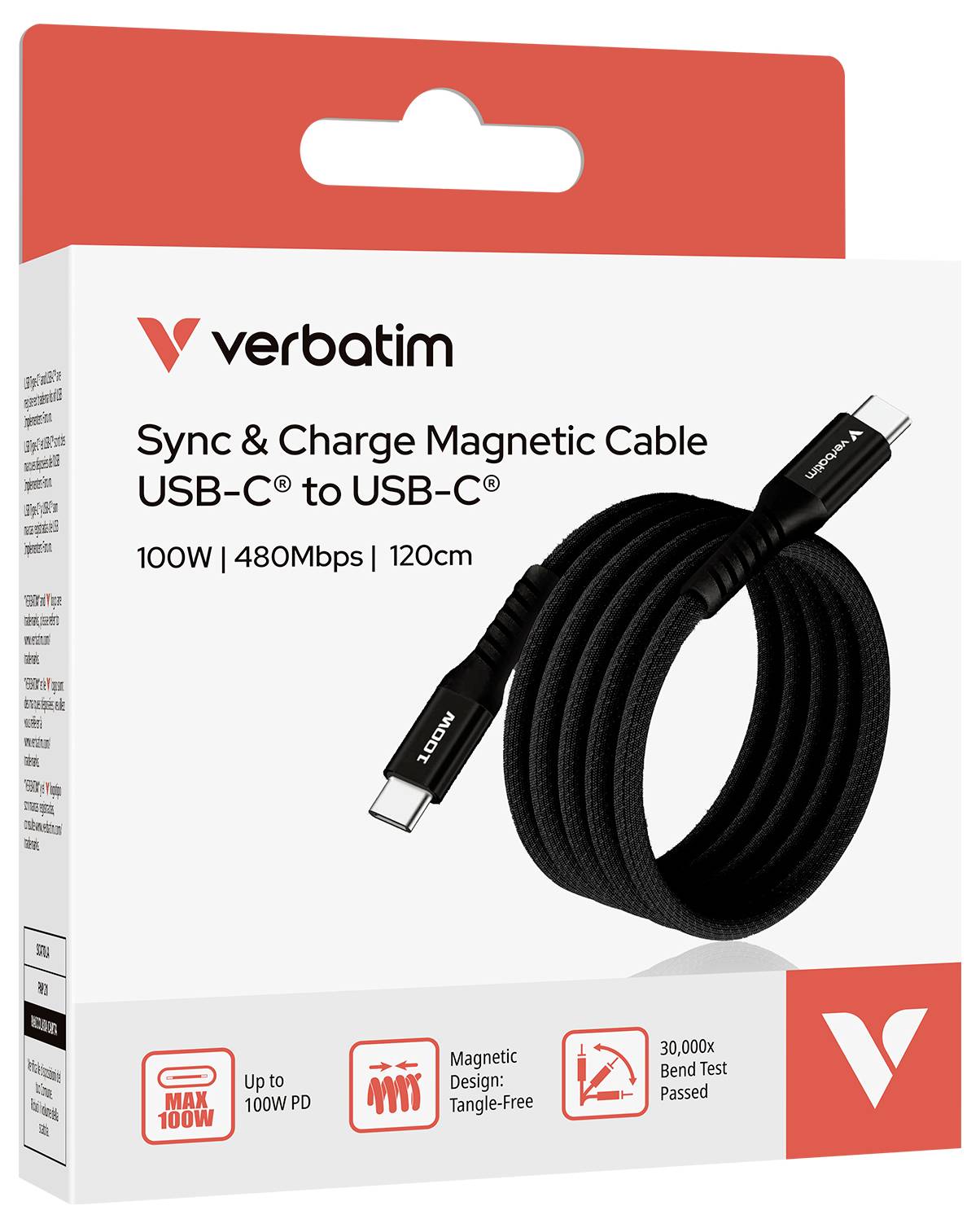 Verbatim Handy Kabel [1x USB-C® Stecker - 1x USB-C® Stecker] 1.2m USB-C® mit Magnetanschluss