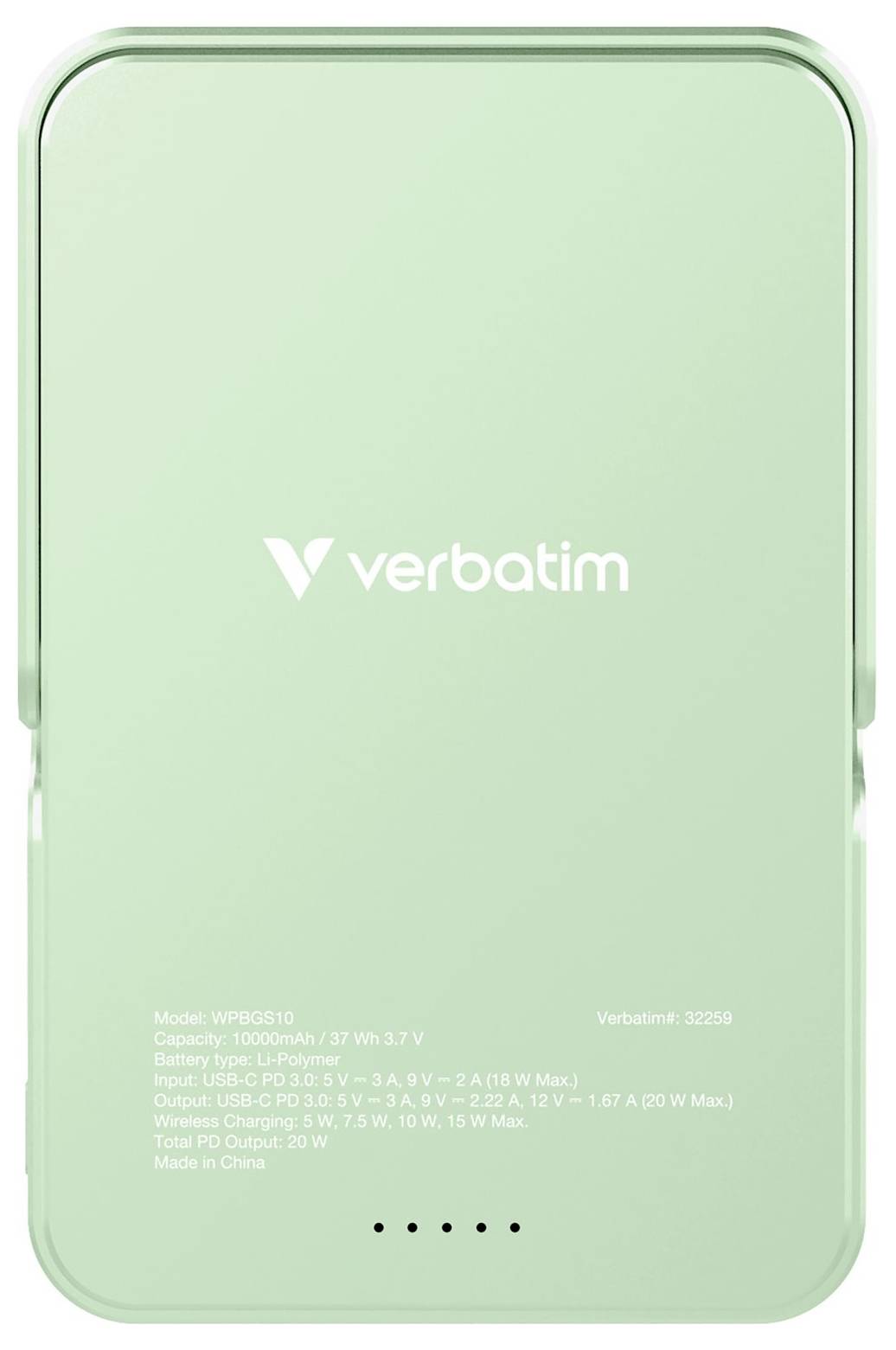 Verbatim Charge 'n' Go Powerbank 10000 mAh USB PD 3.0, QC 3.0 LiPo USB-C® Grün