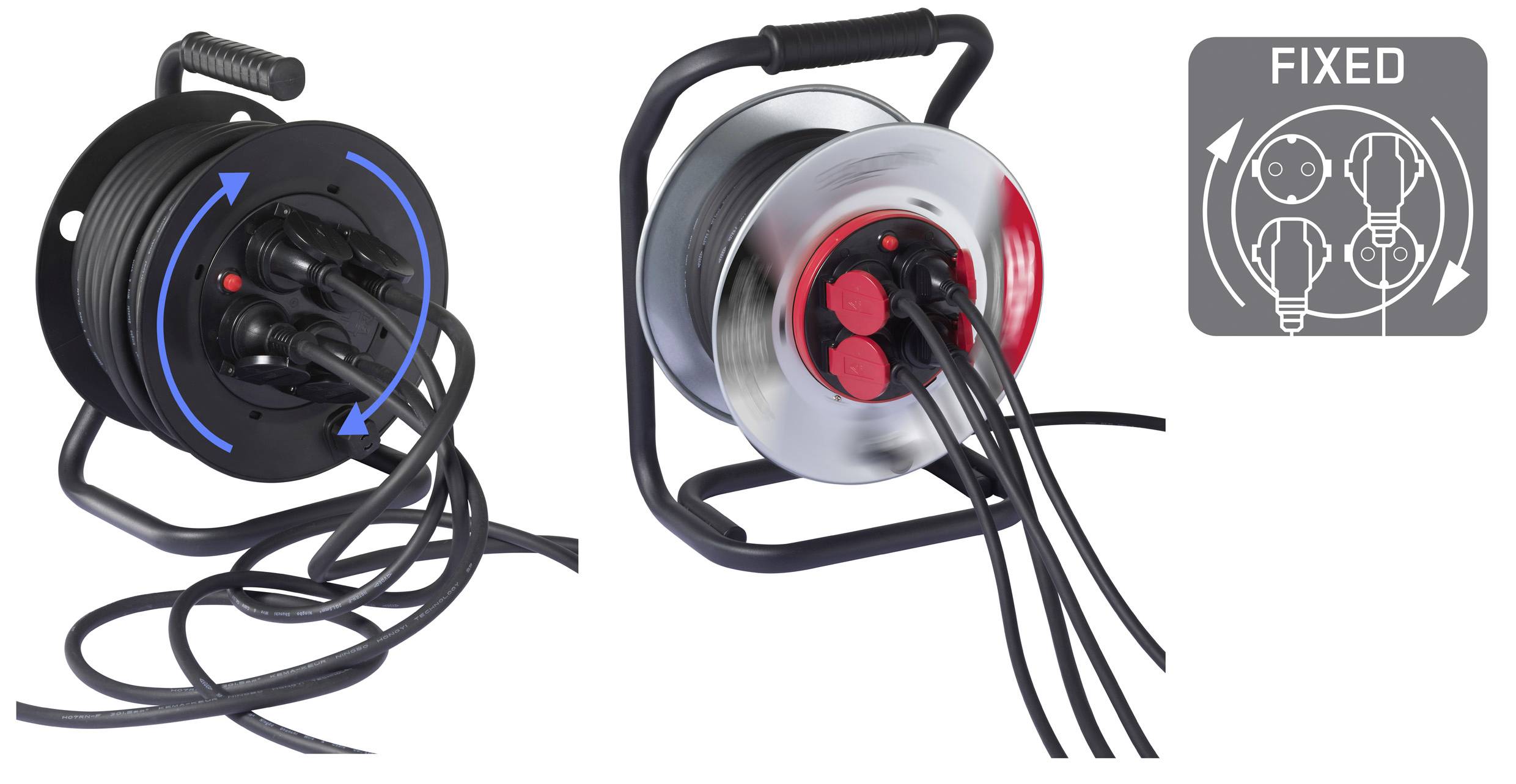 Sygonix SY-10236108 Kabeltrommel 20m Schwarz Schutzkontakt-Stecker