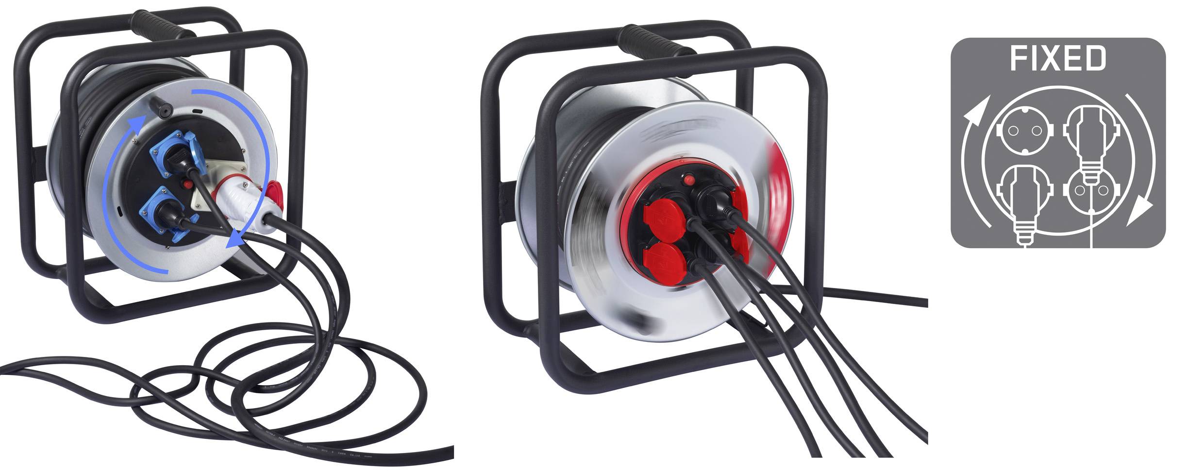 Sygonix SY-10236117 Kabeltrommel 20m Schwarz Schutzkontakt-Stecker