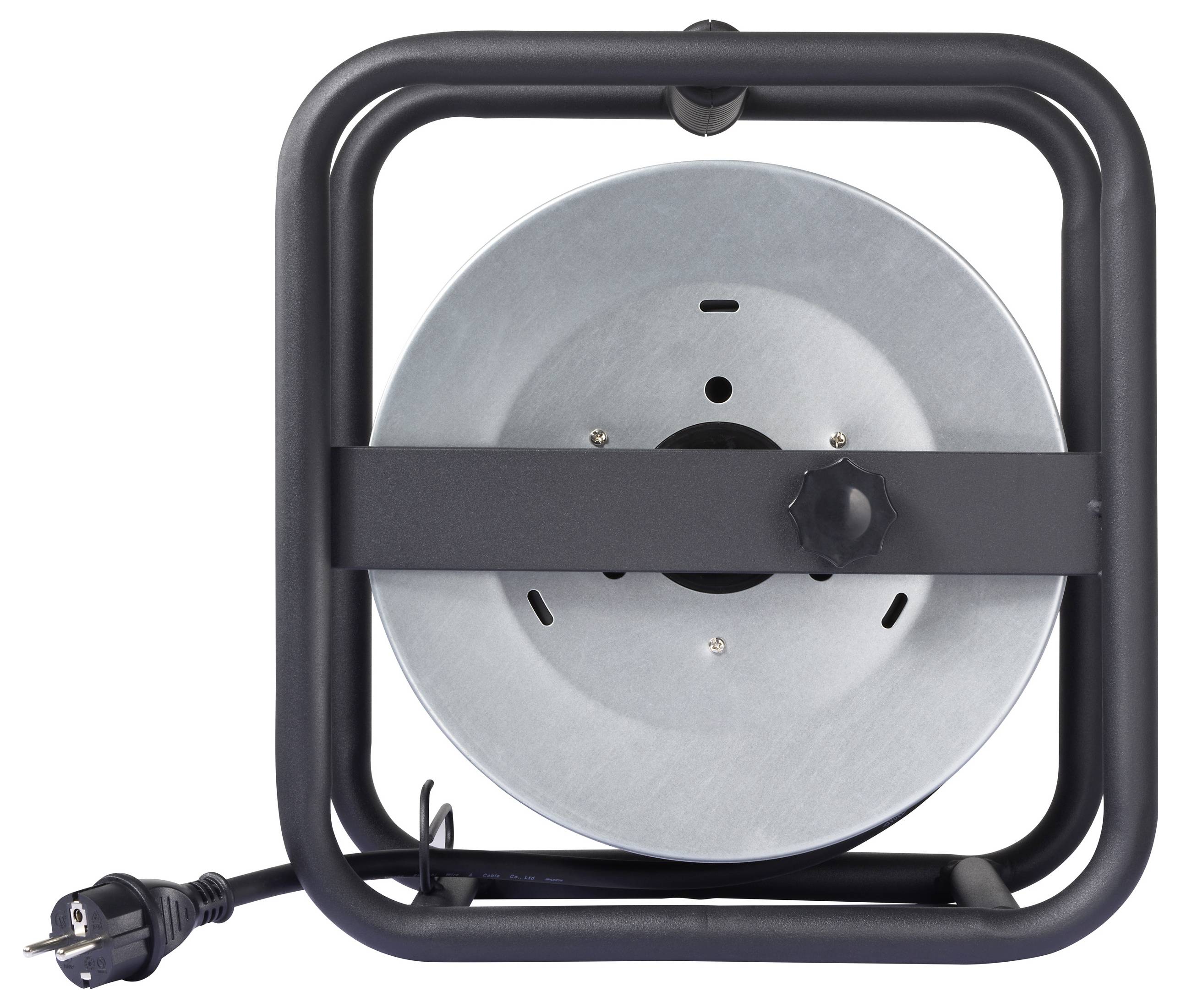 Sygonix SY-10236117 Kabeltrommel 20m Schwarz Schutzkontakt-Stecker