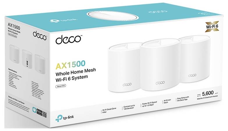 TP-LINK Deco X10 3er-Pack Mesh-Netzwerk 2.4 GHz, 5 GHz