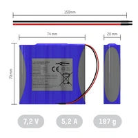 Ansmann 2S2P Akkupack 4x 18650 Kabel Li-Ion 7.2V 5200mAh Akkupack 4x Li-Ion 7.2 V 5200 mAh Ansmann 2S2P Akkupack 4x 18650 Kabel Li-Ion 7.2V 5200mAh Akkupack 4x Li-Ion 7.2 V 5200 mAh