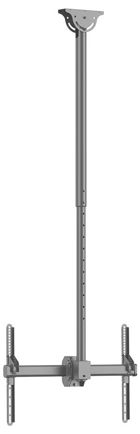 Deckenhalterung für Flachbildschirme, verstellbar, mit teleskopischer Stange, geeignet für Büro- oder Wohnraumnutzung.