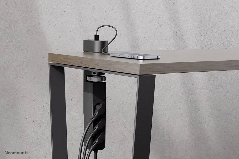 Neomounts DS22-840BL6 Tischsteckdose Schwarz Schutzkontakt 1 St.
