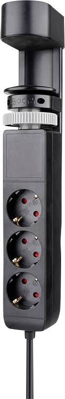 Neomounts DS22-840BL6 Tischsteckdose Schwarz Schutzkontakt 1St.