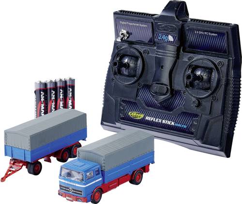 Carson Modellsport 500504157 MB 1620 Plane mit Anhänger 1:87 RC Modellauto Elektro LKW inkl. Akku