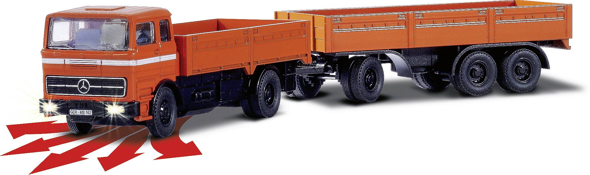 Carson Modellsport 500504159 MB 1620 Plane mit Anhänger 1:87 RC Modellauto Elektro LKW inkl. Akku, Ladegerät und Senderbatterien