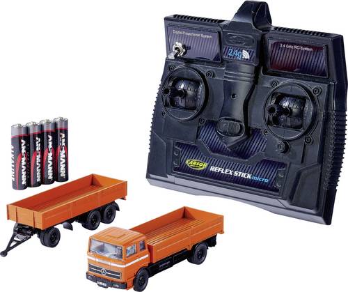 Carson Modellsport 500504159 MB 1620 Plane mit Anhänger 1:87 RC Modellauto Elektro LKW inkl. Akku