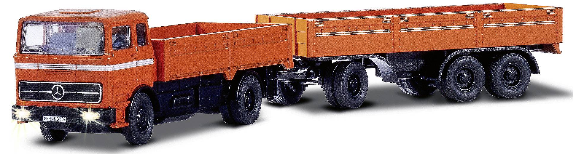 Carson Modellsport 500504159 MB 1620 Plane mit Anhänger 1:87 RC Modellauto Elektro LKW inkl. Akku, Ladegerät und Senderbatterien