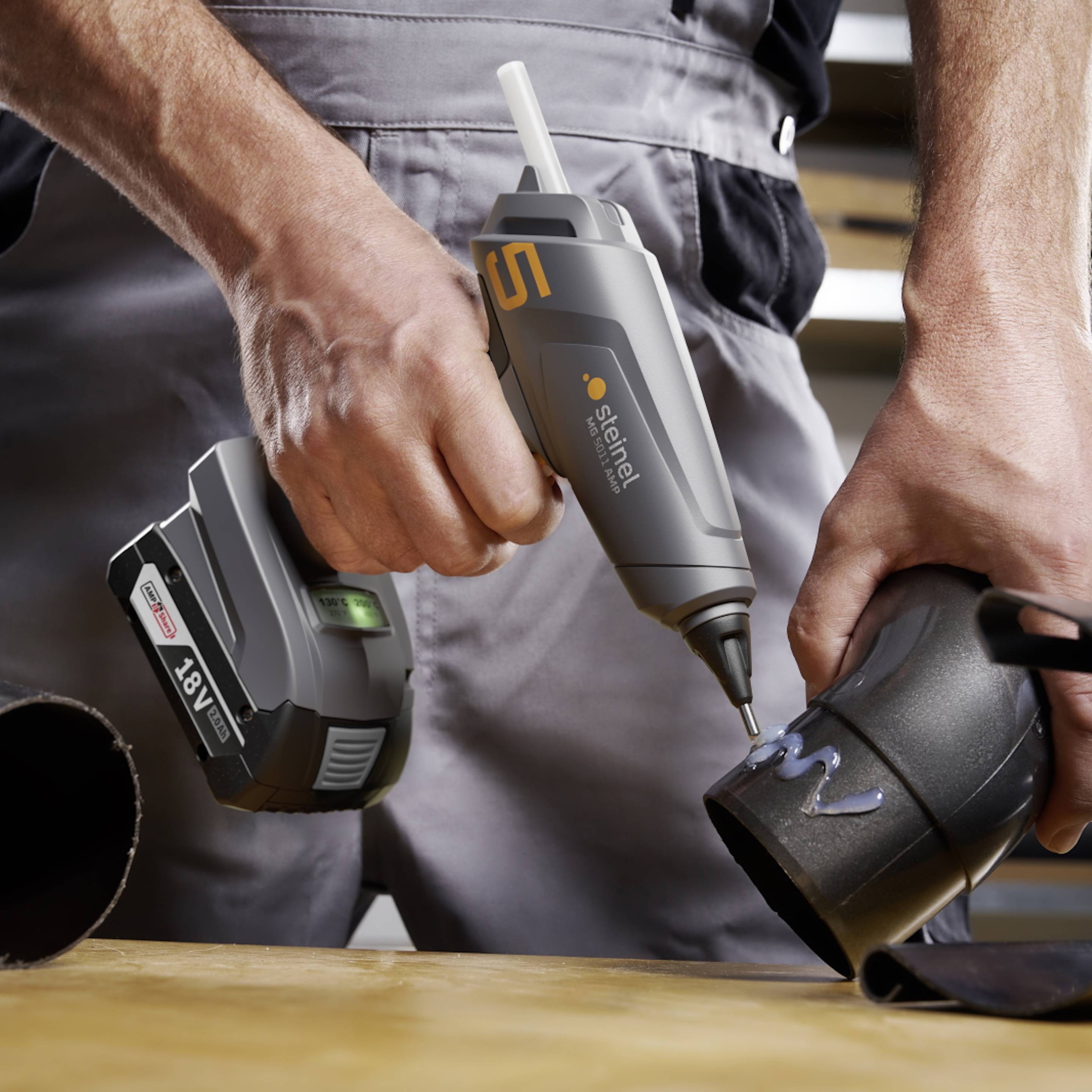 Steinel PRO MobileGlue 5011 AMP KF-SET Akku Heißklebepistole 11mm 18V 1St.