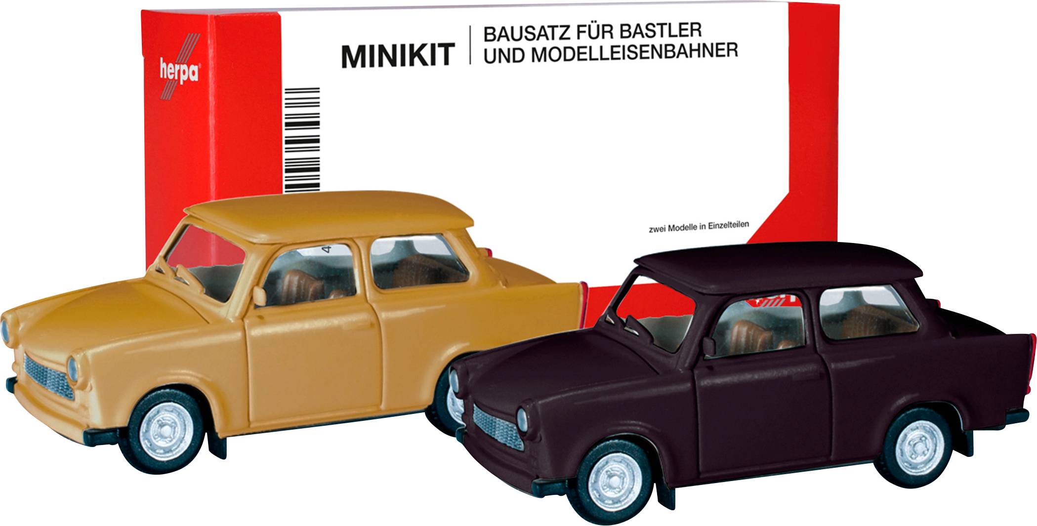 Herpa 013901-002 H0 PKW Modell Trabant 601 Limousine, samtocker und rallyeschwarz