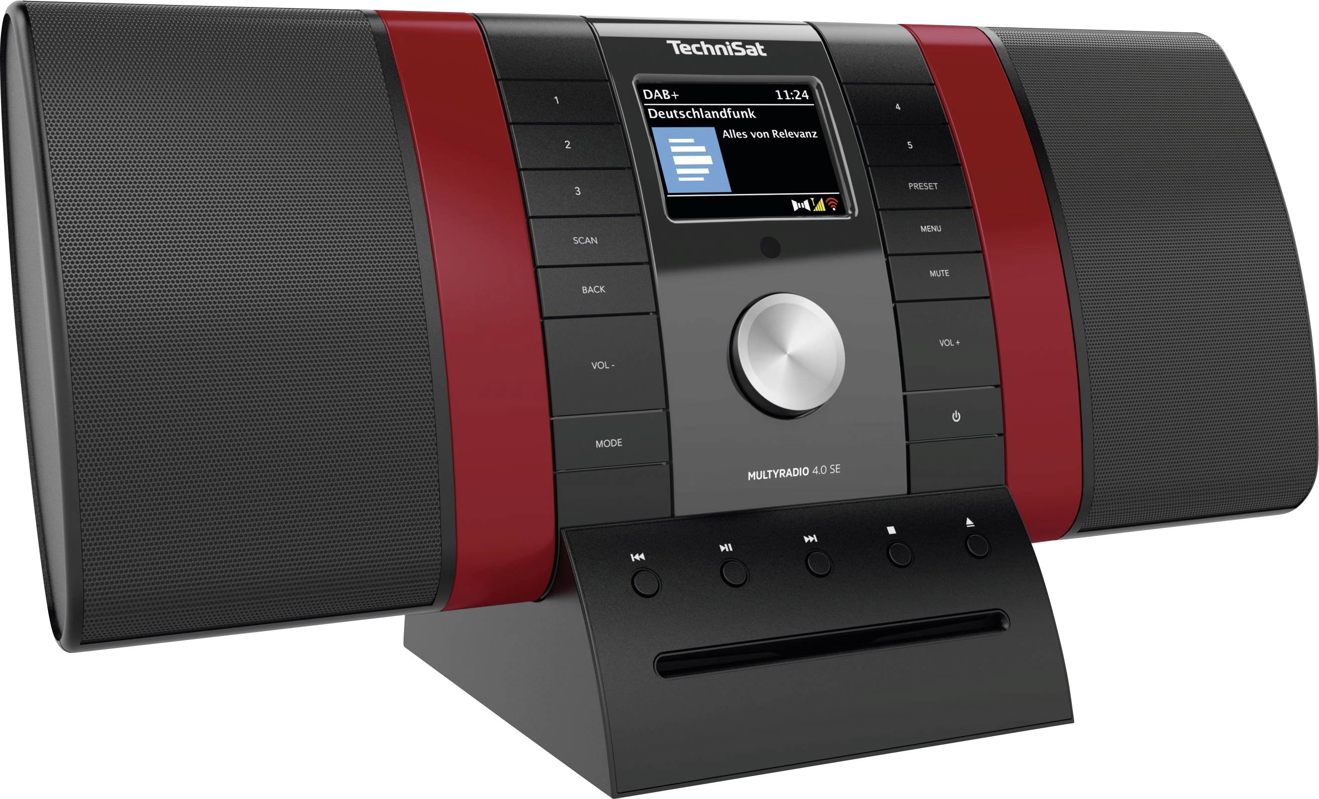 TechniSat MULTYRADIO 4.0 SE, Schwarz/Rot Internet Tischradio DAB+, UKW Schwarz, Rot