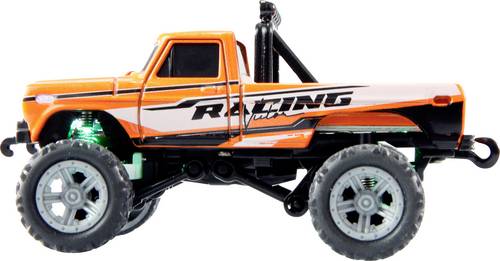 Amewi Orange Brushed 1:64 RC Modellauto Elektro Monstertruck Heckantrieb (2WD) RtR 2,4 GHz mit Lich
