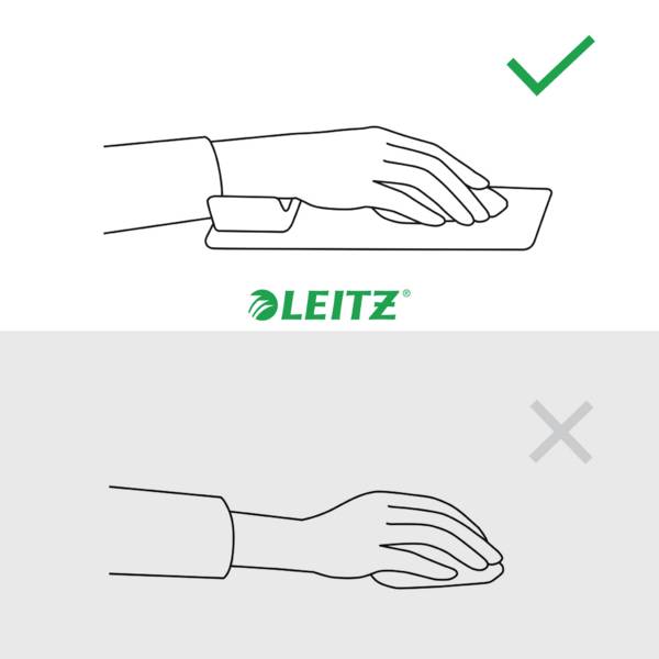 Leitz Ergo Mauspad Grau, Einfarbig, Handgelenkauflage, Anti-Rutsch-Basis Mauspad Ergonomisch Grau