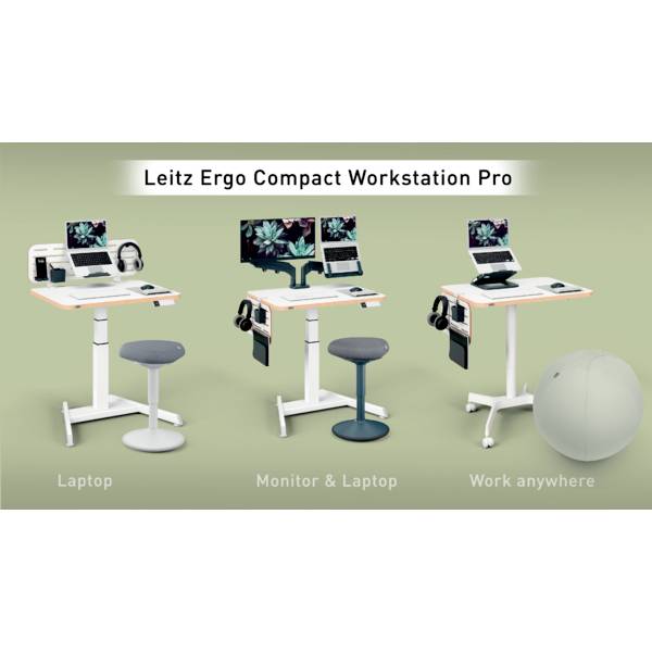 Leitz Ergo Mauspad Grau, Einfarbig, Handgelenkauflage, Anti-Rutsch-Basis Mauspad Ergonomisch Grau