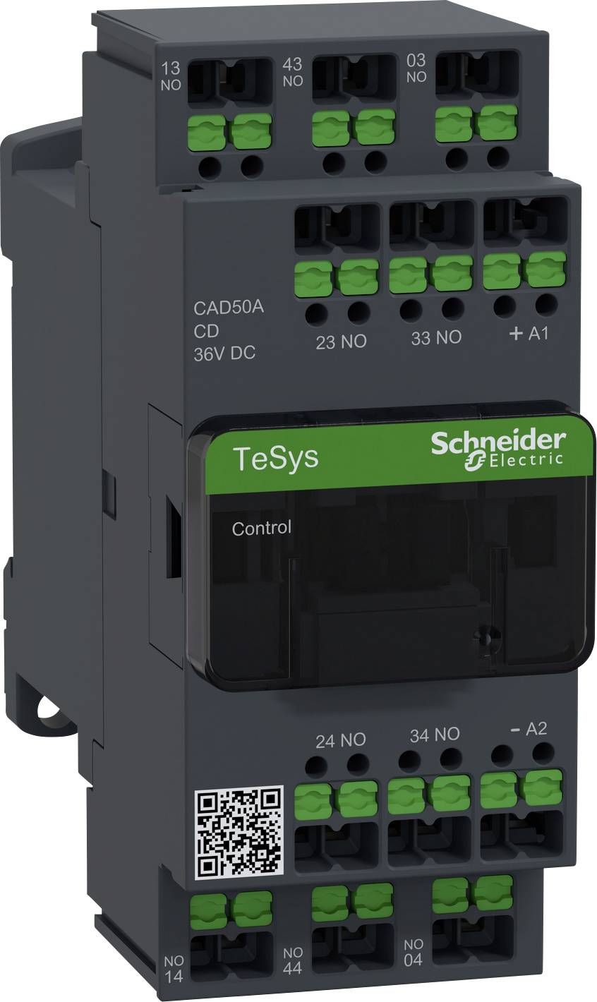 SCHNEIDER ELECTRIC TeSys Steuerrelais, 36V DC, mit mehreren Anschlussklemmen und Kontrollanzeige, geeignet für Industriesteuerungen.