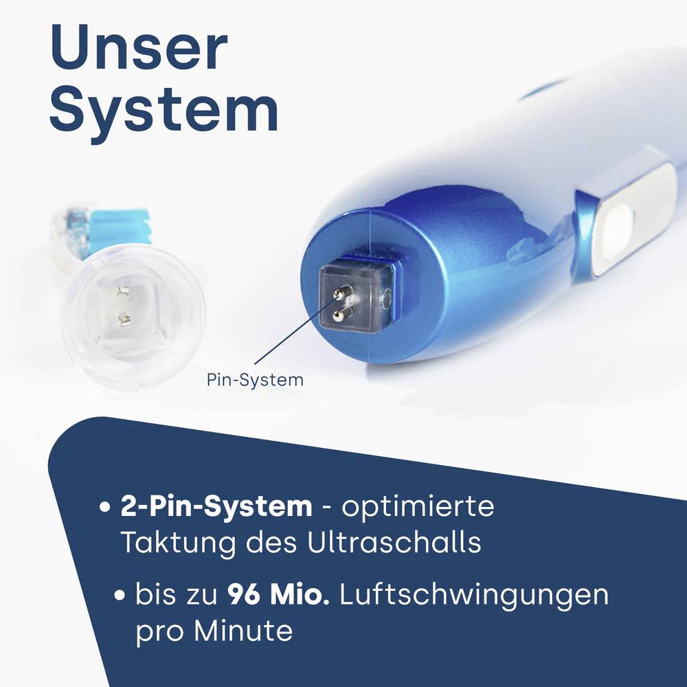 EmmiDent Metallic 66013 Elektrische Zahnbürste Schallzahnbürste Weiß, Blau (metallic)