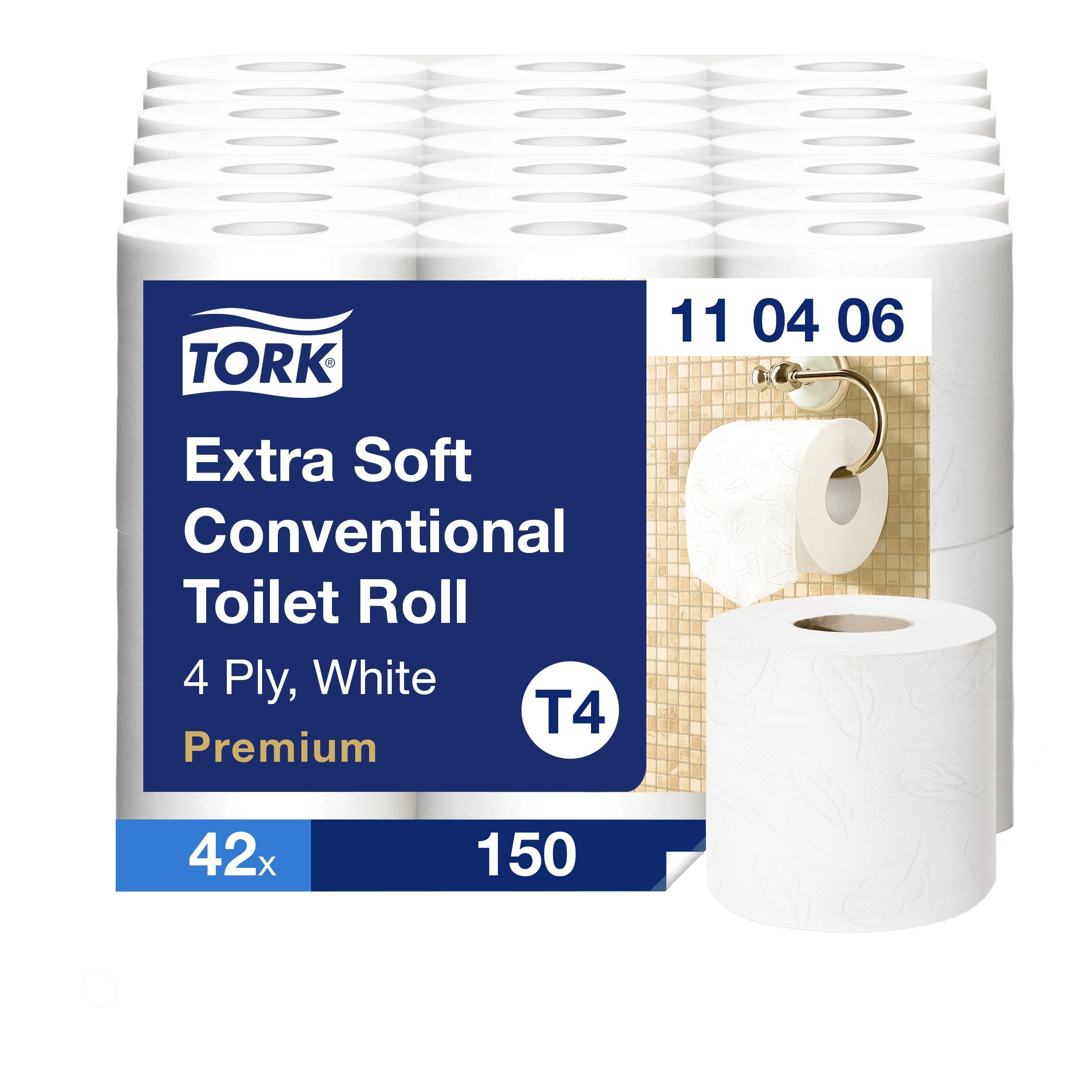 TORK Toilettenpapier T4-System Kleinrollen Toilettenpapier 4-lag T4 110406 Anzahl der Lagen: 4 lagig 42St.