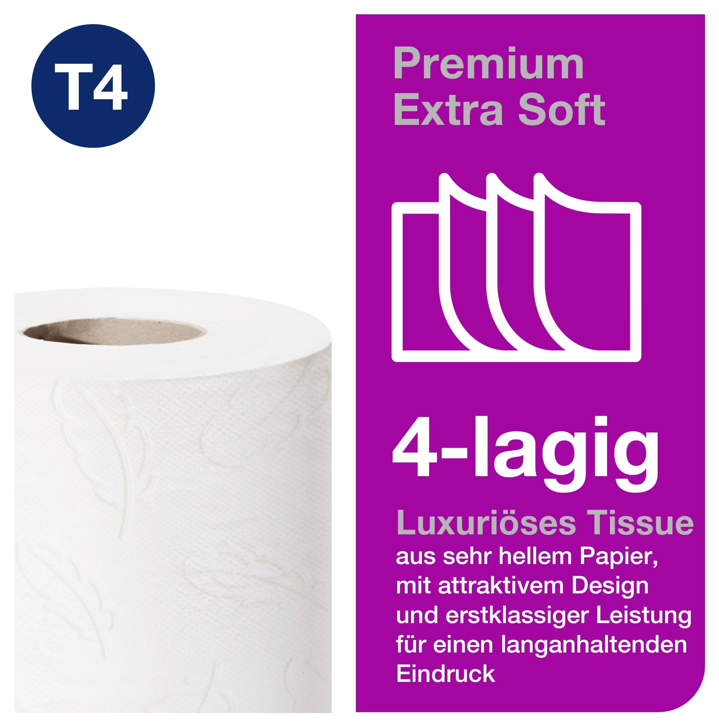 TORK Toilettenpapier T4-System Kleinrollen Toilettenpapier 4-lag T4 110406 Anzahl der Lagen: 4 lagig 42St.