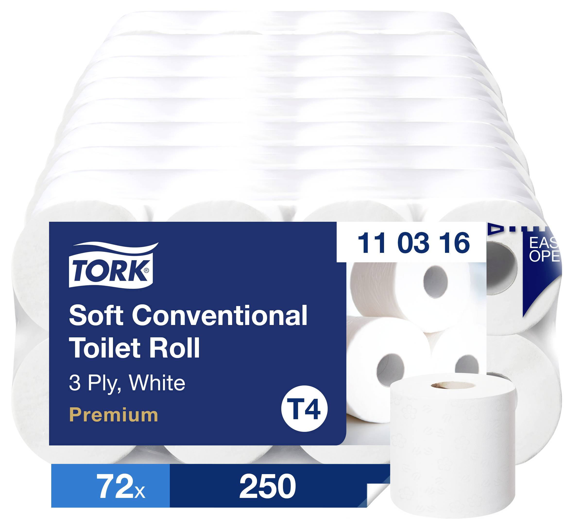 TORK Toilettenpapier T4-System Kleinrollen ToilettPapier weich 3-lag T4 110316 Anzahl der Lagen: 3 lagig 72St.