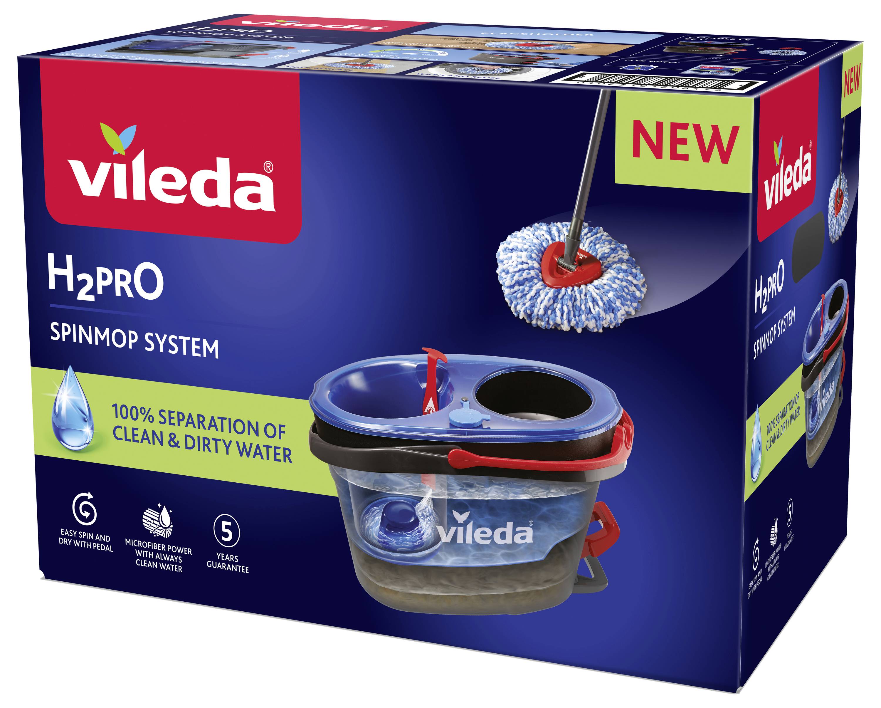 Vileda 178333 H2PRO Spin Mop Bodenwischer 1St.