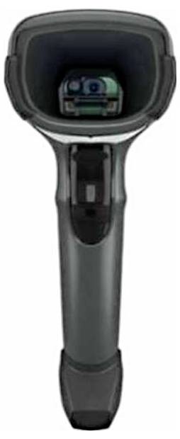 Ein grauer Handscanner mit einem Griff und einem breiten Kopf. Oben befindet sich ein Display mit einer digitalen Anzeige.