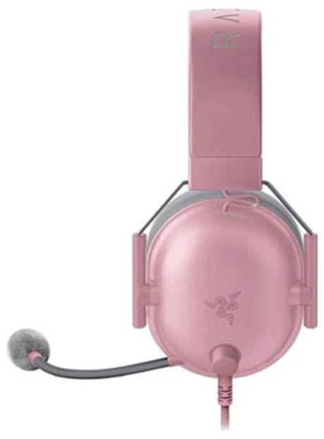Rosa Gaming-Headset mit Mikrofon und verstellbarem Kopfbügel, geeignet für PC- oder Konsolenspiele.