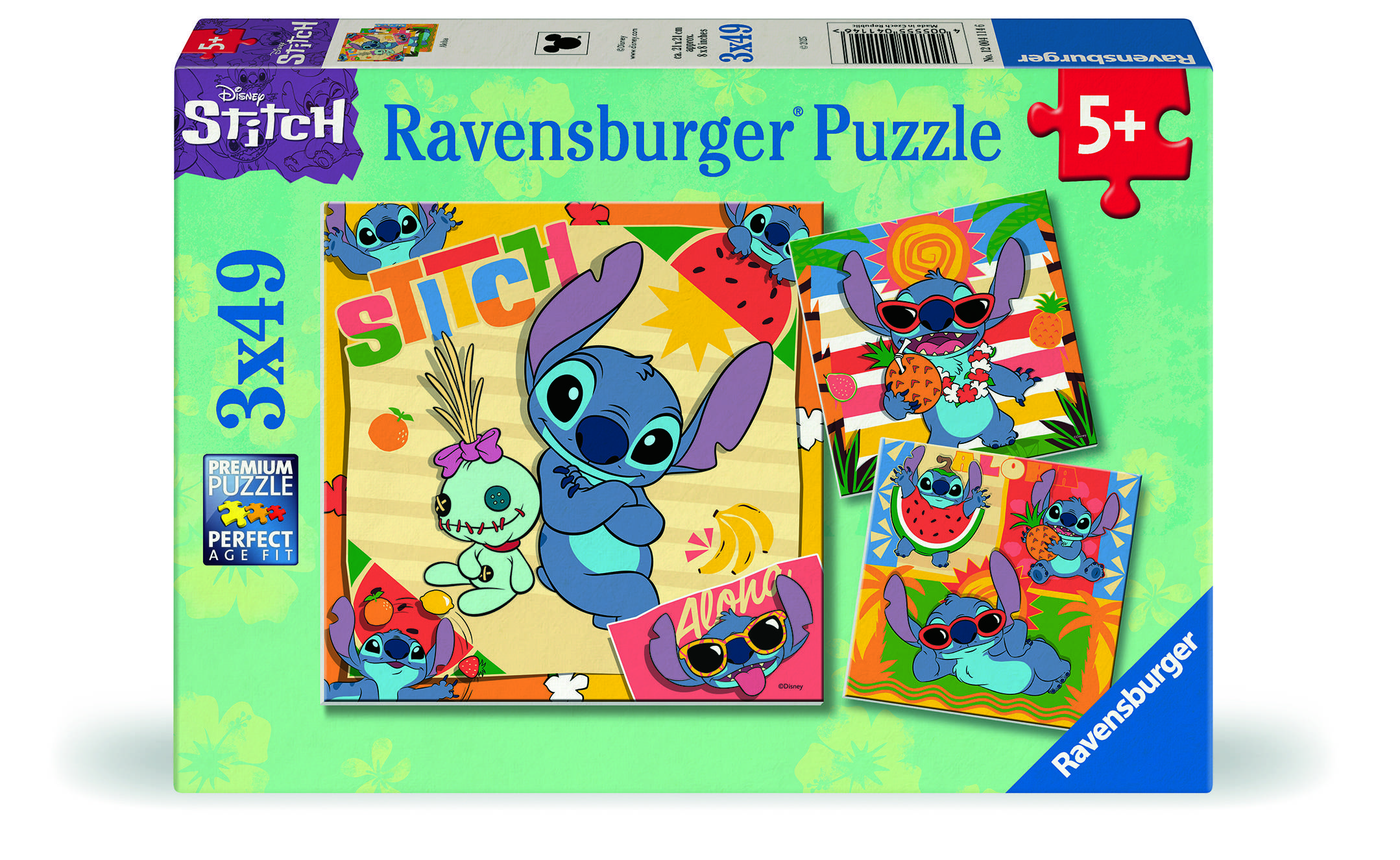 Kinderpuzzle 3x49 Teile - Disney Stitch 12004114 1 St.