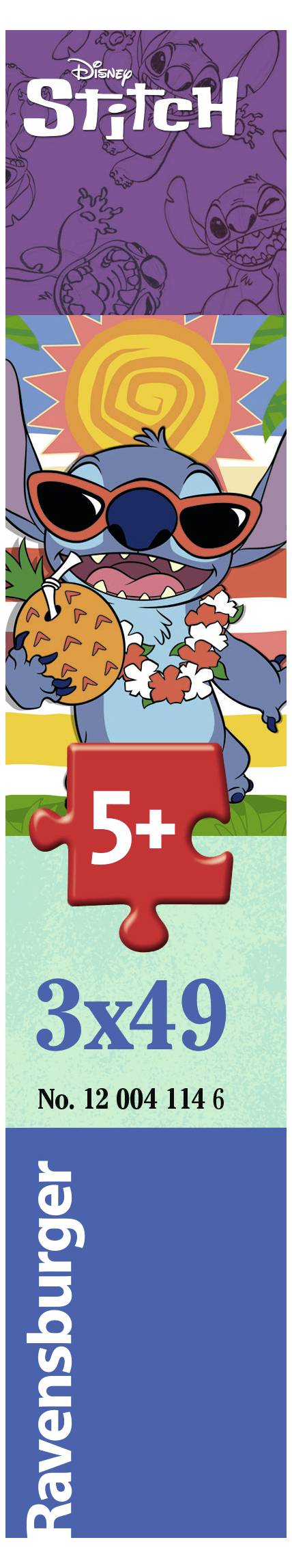 Kinderpuzzle 3x49 Teile - Disney Stitch 12004114 1St.