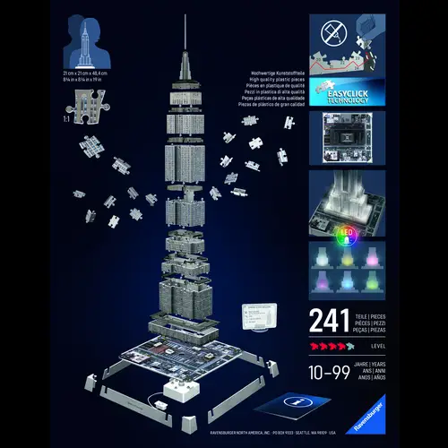 Ravensburger 3D Puzzle Iconics: Empire State Building mit LED 12008026 1St. Ravensburger 3D Puzzle Iconics: Empire State Building mit LED 12008026 1St.