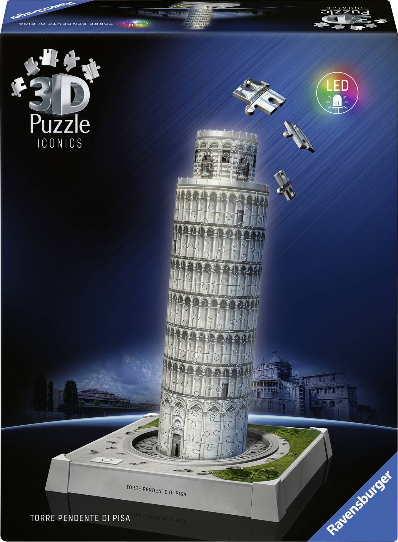 Ravensburger 3D Puzzle Iconics: Schiefer Turm von Pisa mit LED 12008028 1 St.