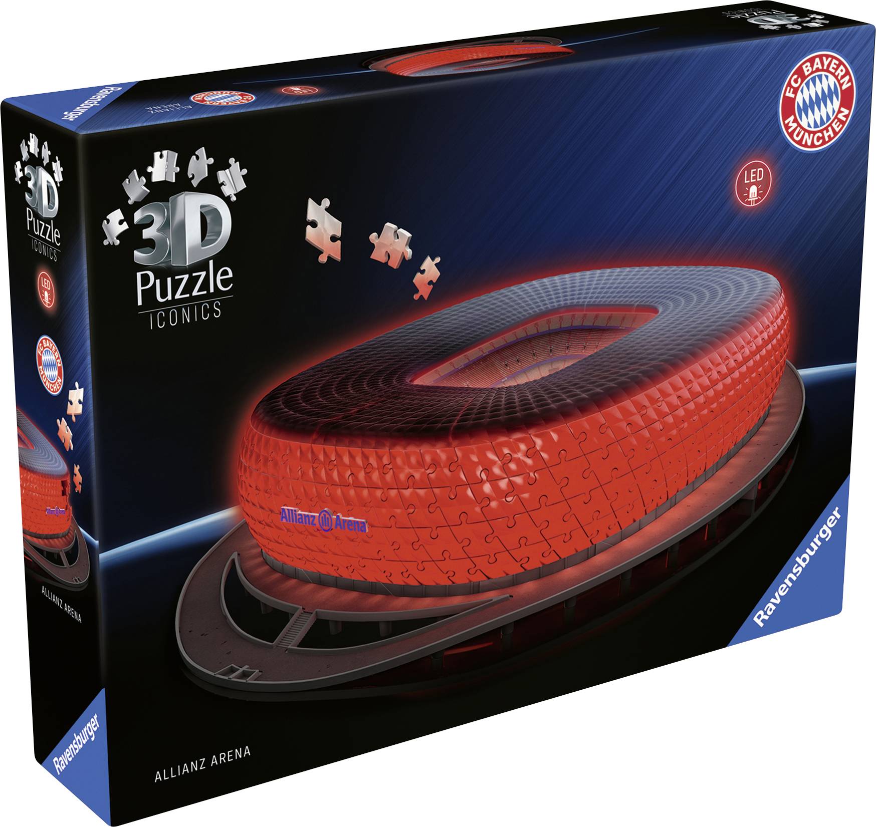Ravensburger 3D Puzzle Iconics: Allianz Arena mit LED 12008033 1St.