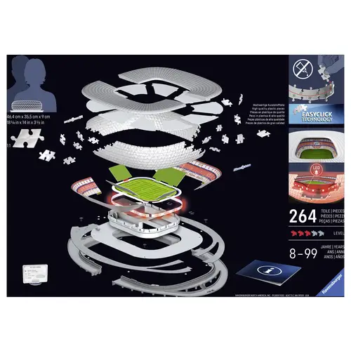 Ravensburger 3D Puzzle Iconics: Allianz Arena mit LED 12008033 1St. Ravensburger 3D Puzzle Iconics: Allianz Arena mit LED 12008033 1St.