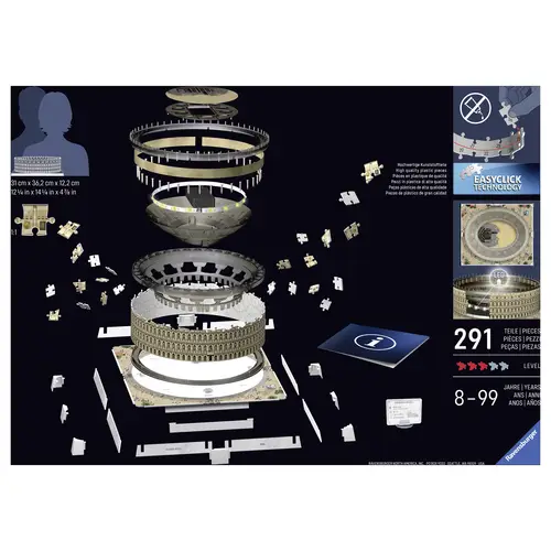Ravensburger 3D Puzzle Iconics: Kolosseum Rom mit LED 12008034 1St. Ravensburger 3D Puzzle Iconics: Kolosseum Rom mit LED 12008034 1St.