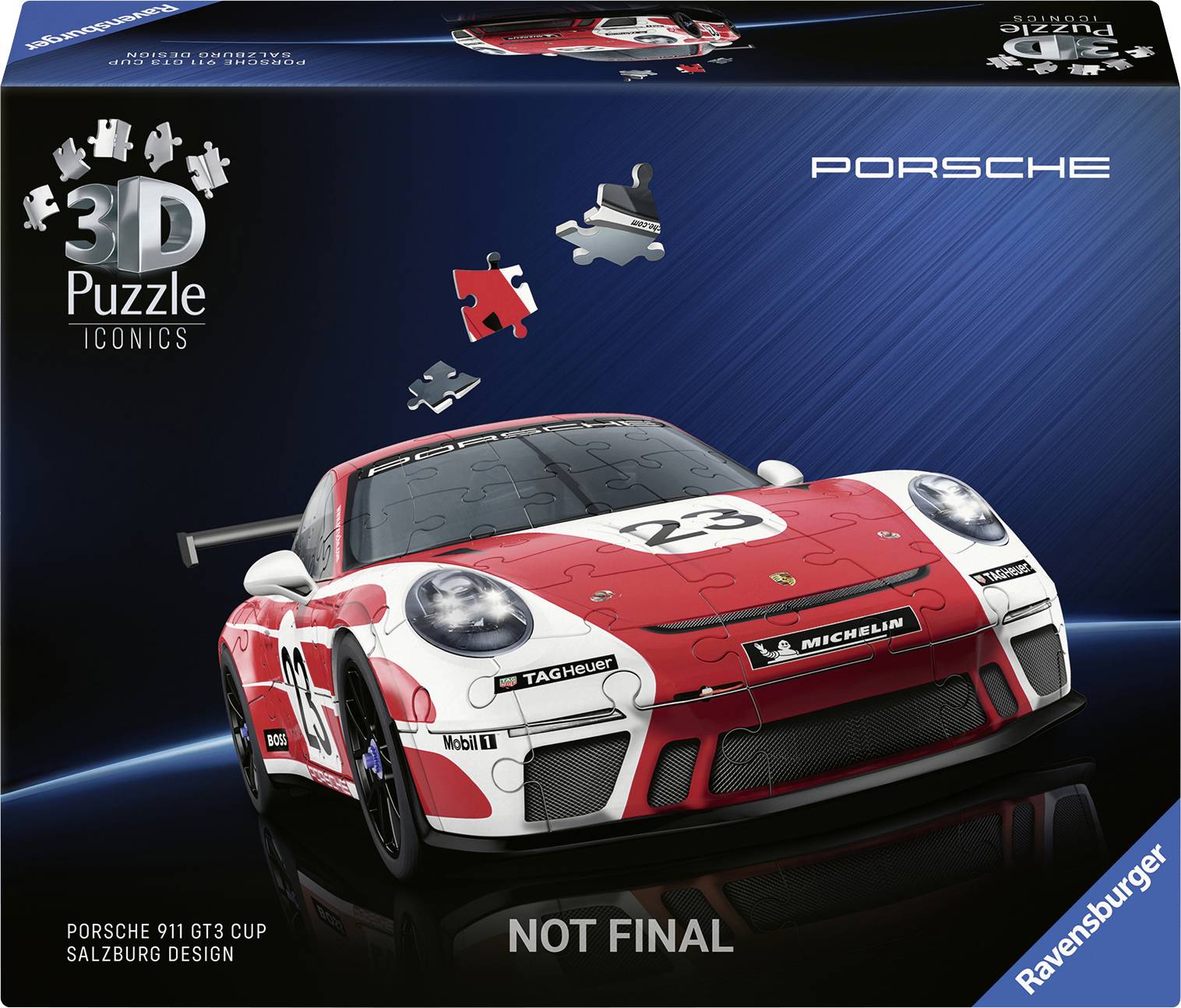 Ravensburger 3D Puzzle Iconics: Porsche 911 GT3 Cup Salzburg 12008038 1St.