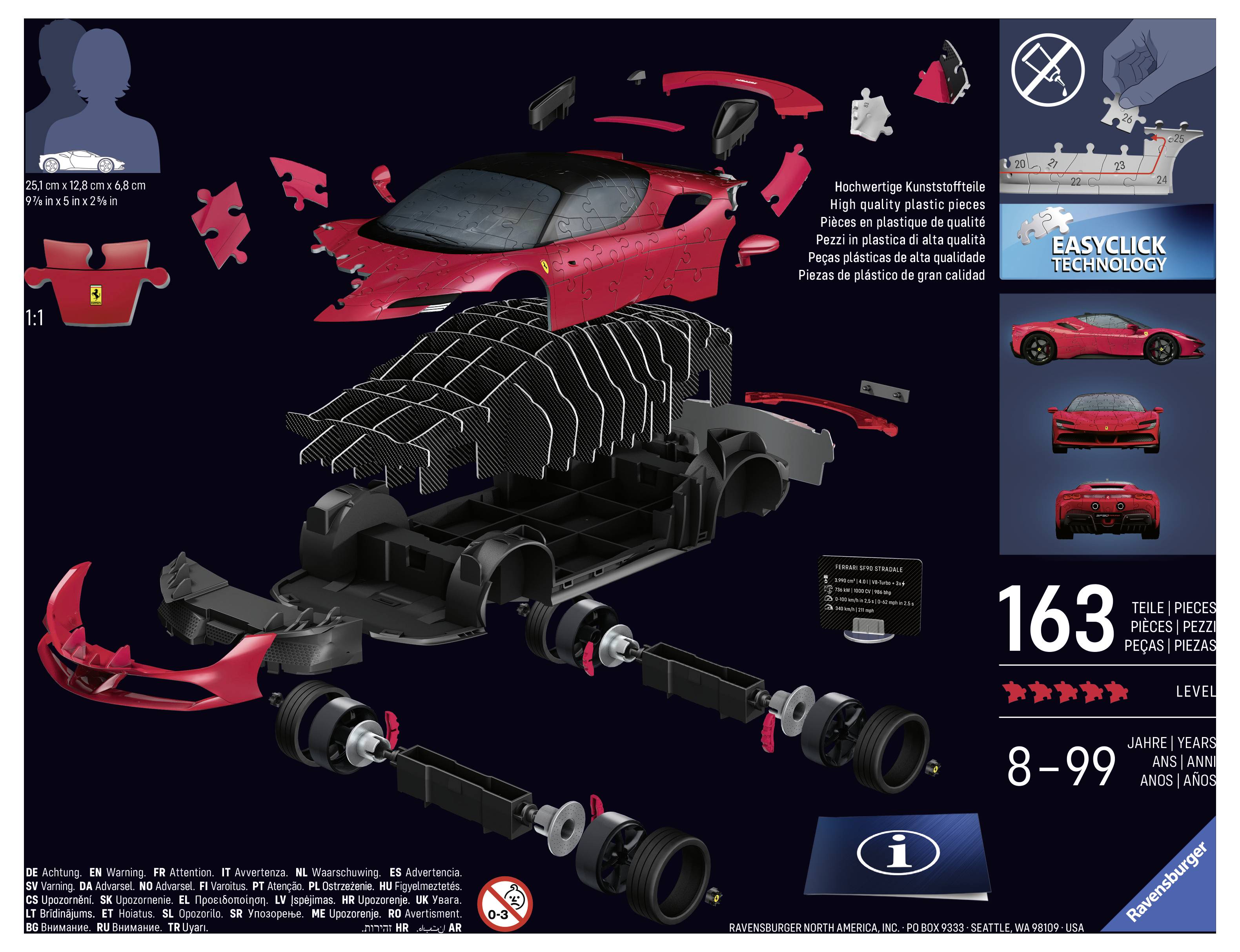 Ravensburger 3D Puzzle Iconics: Ferrari SF90 Stradale 12008041 1St.