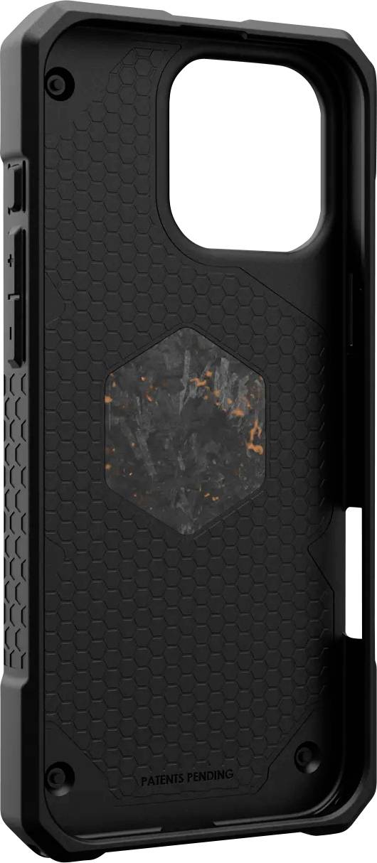 Eine robuste schwarze Handyhülle mit Honigwabenmuster und einer sechseckigen Textur im Inneren, angepasst für ein Mobiltelefon.