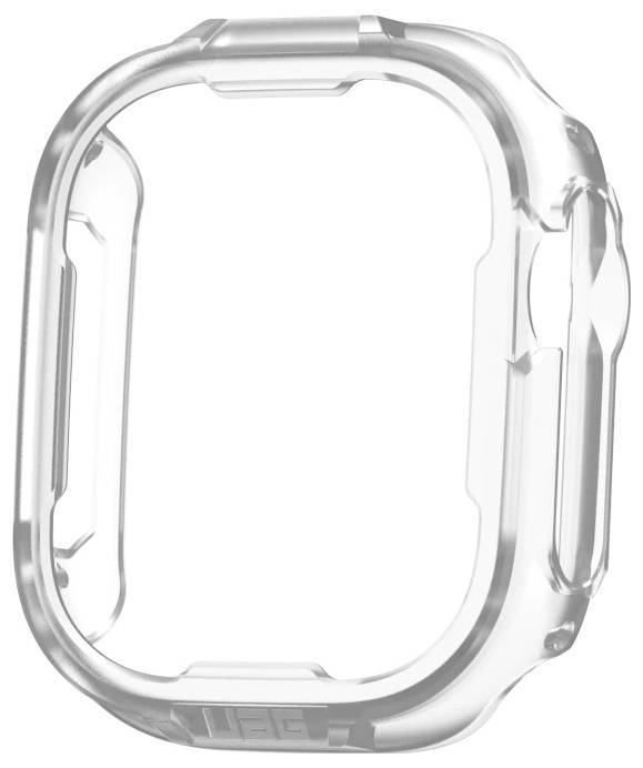Durchsichtige, robuste Schutzhülle, oval geformt, für ein tragbares Gerät, bietet Stoß- und Kratzschutz.