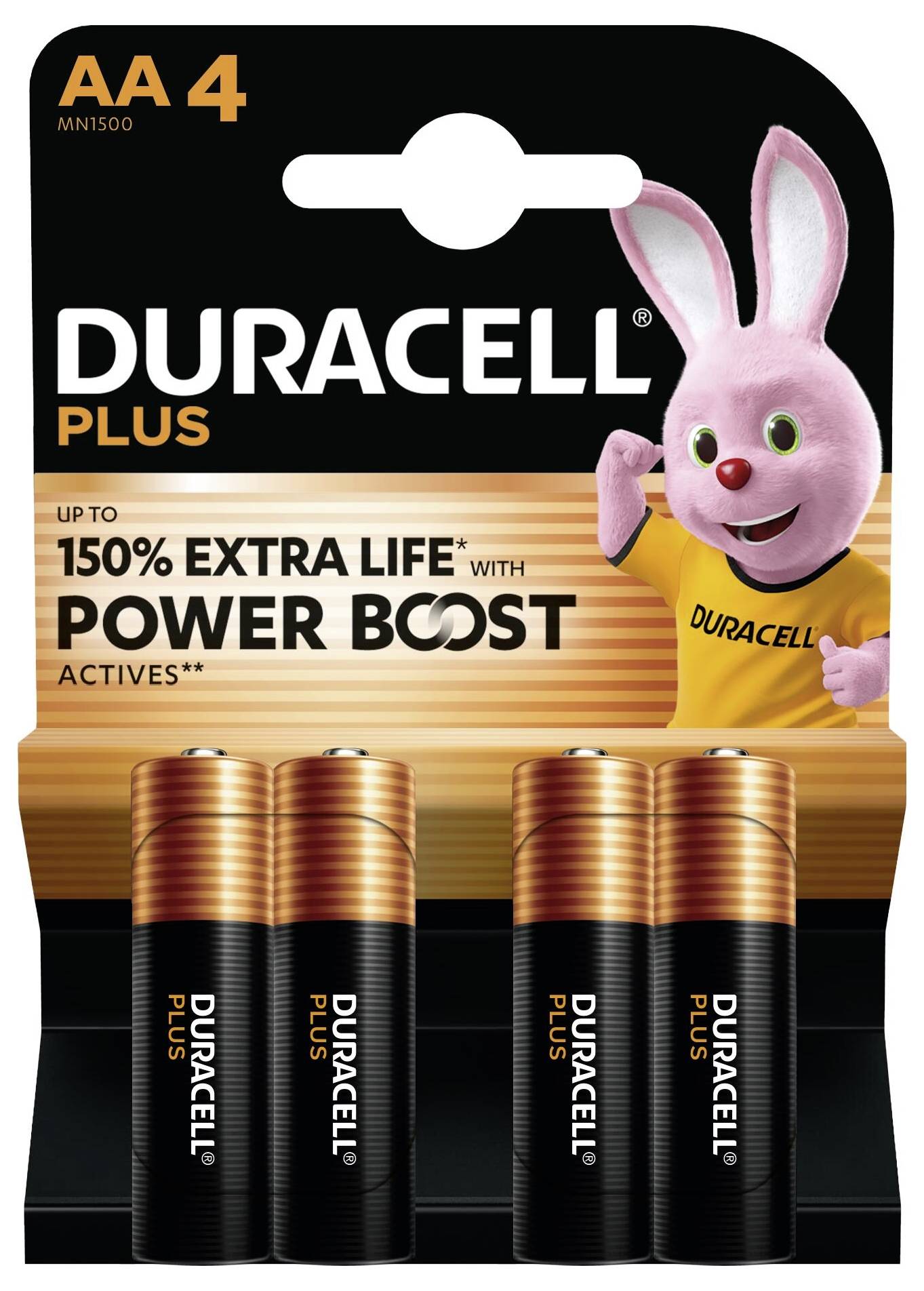 Duracell Plus Power Boost Mignon (AA)-Batterie Alkali-Mangan 1.5V 4St.
