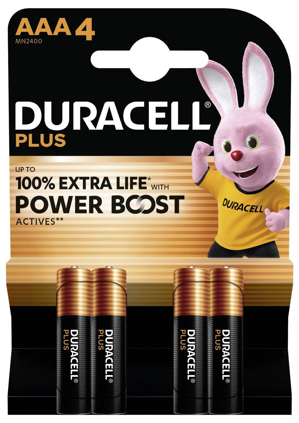 Duracell Plus Power Boost Micro (AAA)-Batterie Alkali-Mangan 1.5V 4St.