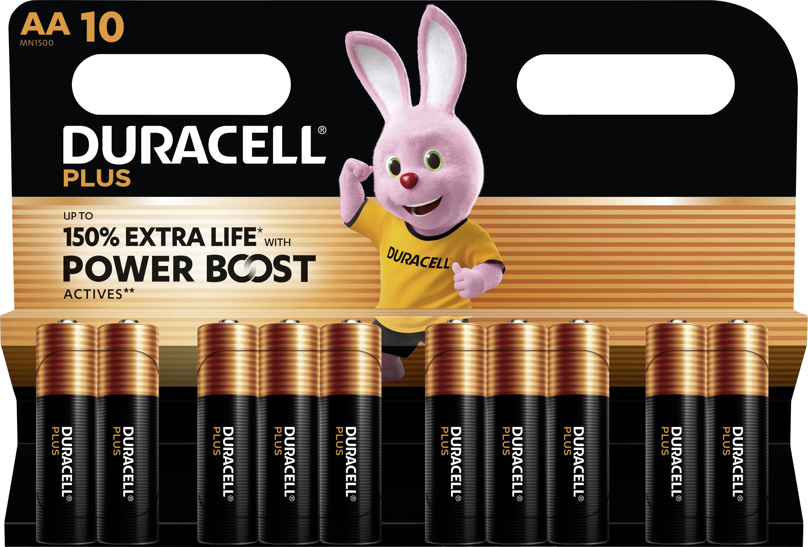 Duracell Plus Power Boost Mignon (AA)-Batterie Alkali-Mangan 1.5V 10St.