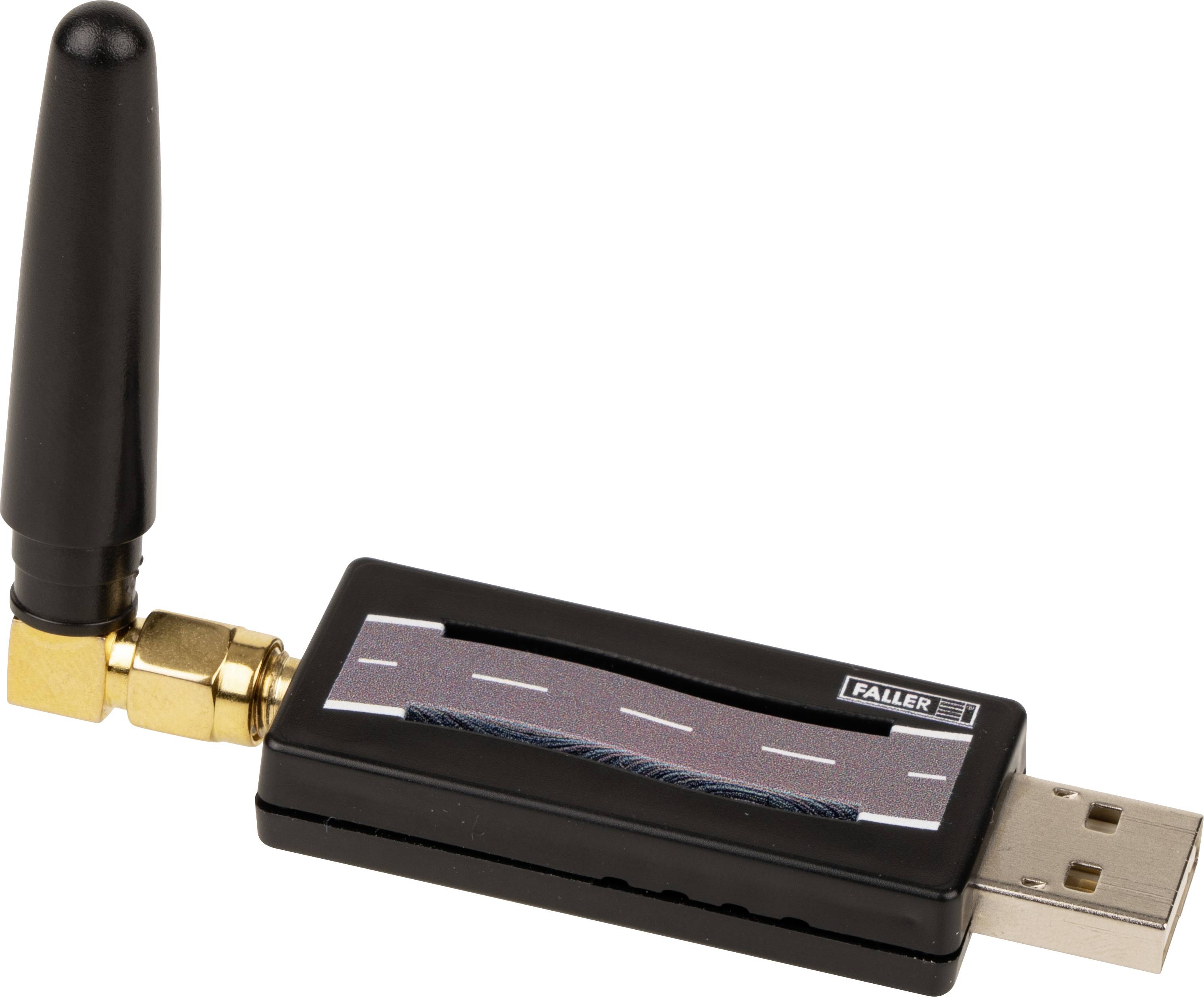 Ein USB-Dongle mit einer schwarzen Antenne, möglicherweise für drahtlose Kommunikation oder spezielle Verbindung.