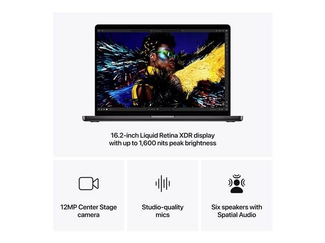 Apple MacBook Pro 16 (M4 Max, 2024) 40.6cm (16 Zoll) CTO 128GB RAM 2TB SSD M4 Max (16-Core CPU) 40-Core GPU Space Black
