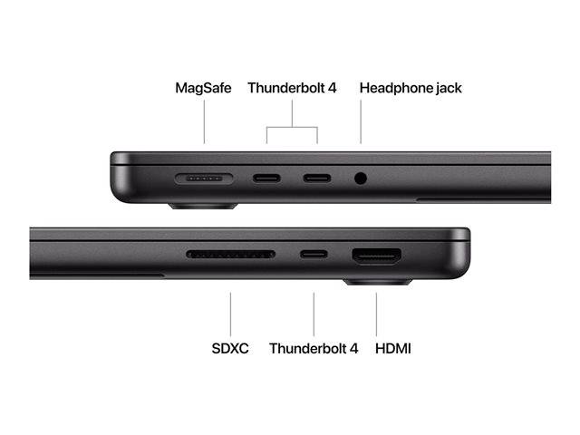 Apple MacBook Pro 14 (M4, 2024) 35.6cm (14 Zoll) CTO 24GB RAM 512GB SSD M4 (10-Core CPU) 10-Core GPU Space Black Z1DS_940_DE_CTO