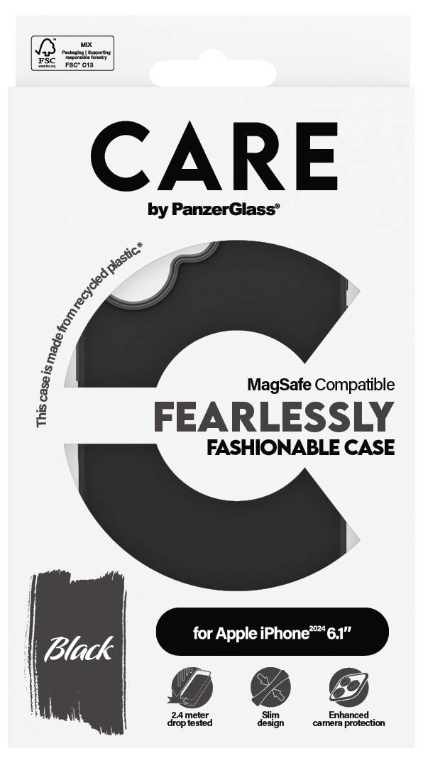 Schwarze Handyhülle von PanzerGlass, kompatibel mit MagSafe für Apple iPhone 6.1