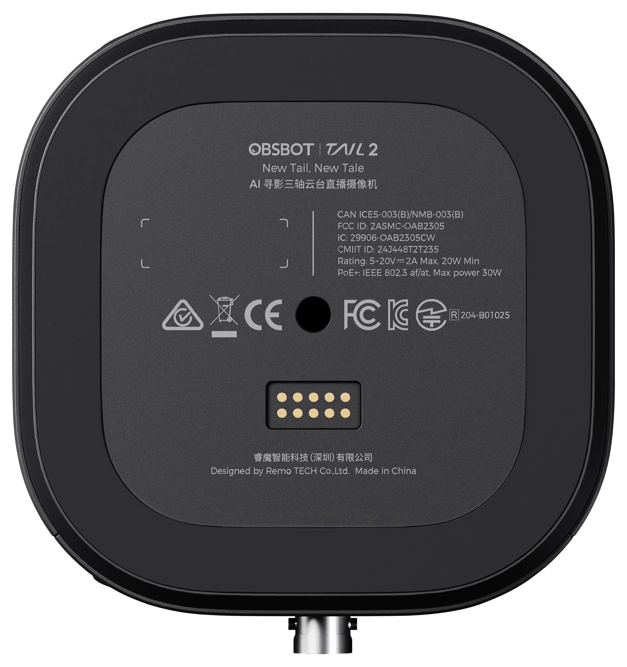 Obsbot Tail 2 4K Videokonferenzlösung 3840 x 2160 Pixel Gestensteuerung, Standfuß, Schnelles Auto-Tracking per AI