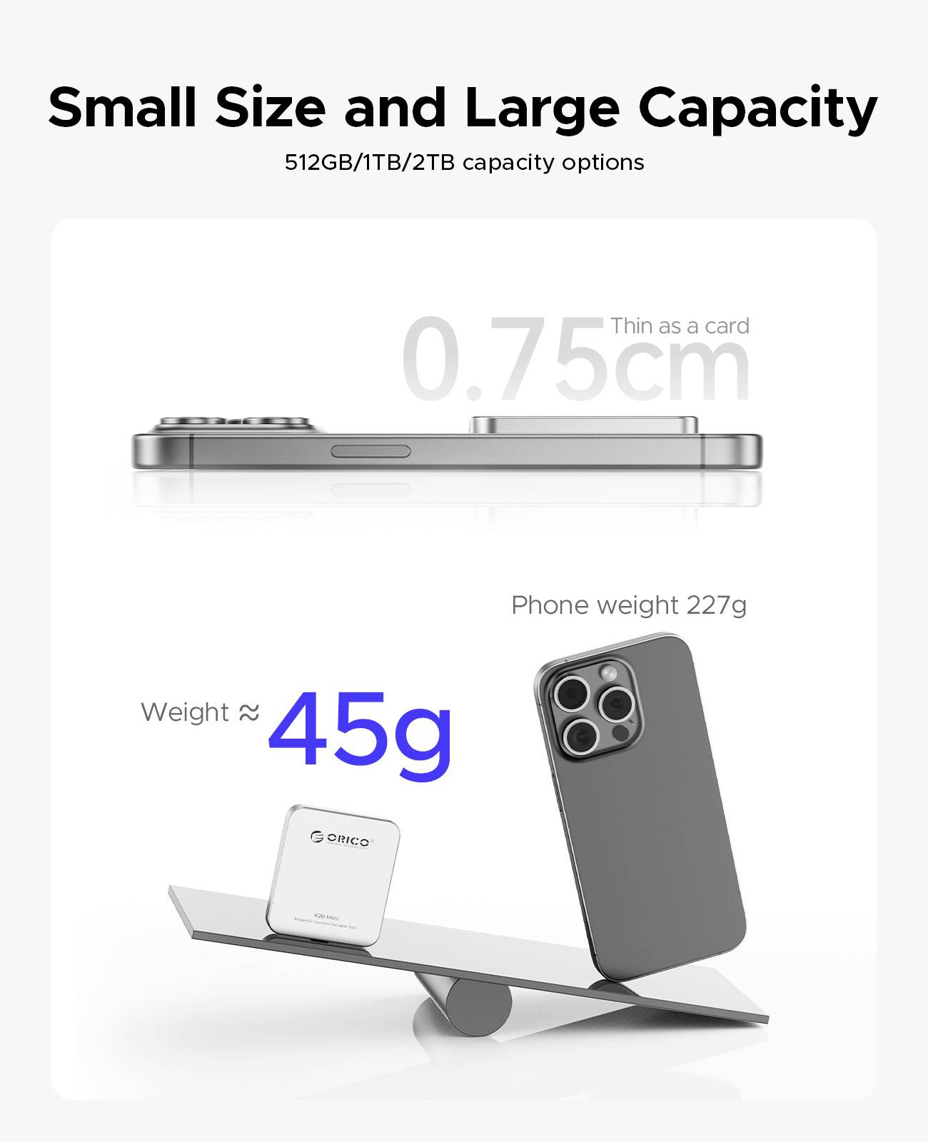 ORICO K20 mini M.2 SSD-Gehäuse USB-C® (USB 3.2 Gen 2x2) 20 GBit/s M.2 PCIe 2230 K20Mini