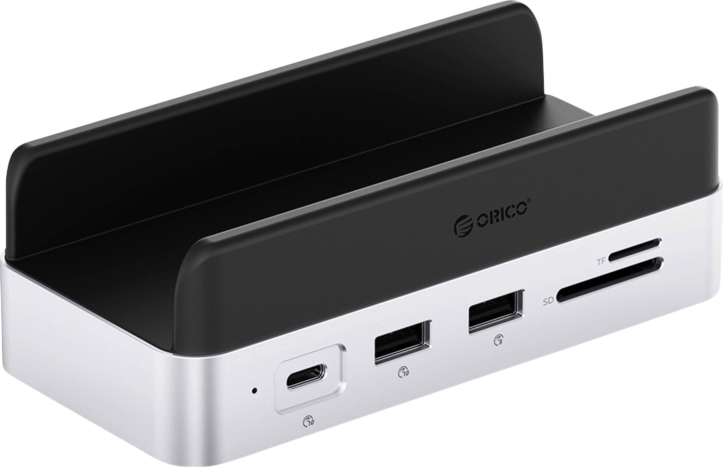 ORICO USB-C® Dockingstation VS10 Mini Dock Desktop Stand integrierte Halterung, integrierter Karten